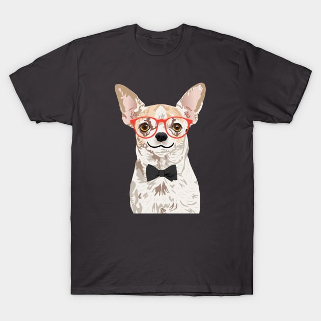 Hipster Chihuahua T-Shirt T-Shirt by riin92